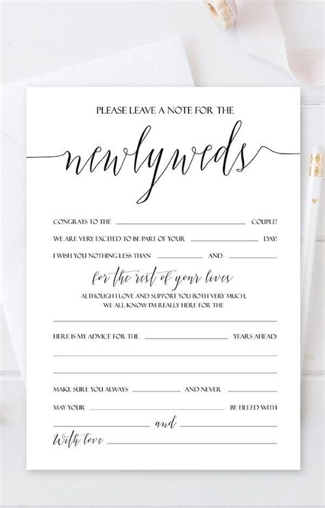 Personalized Newlyweds Advice Cards Script Wedding Advice Etsy Wedding Advice Cards