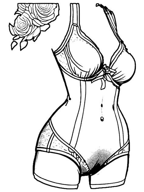 Lingerie Coloring Page Creative Fabrica