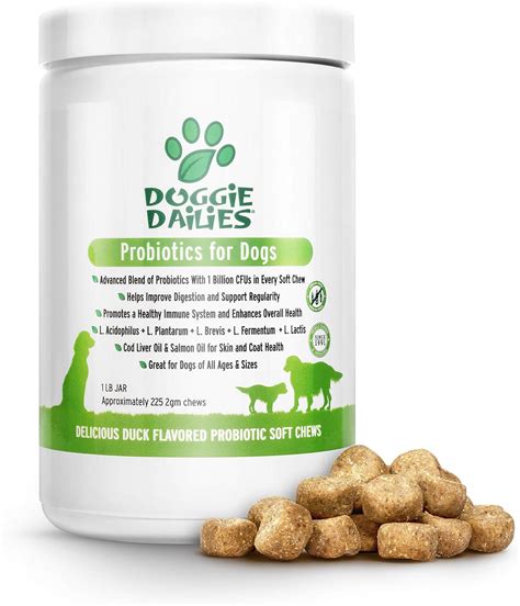 Doggie Dailies Probiotics For Dogs 225 Soft Chews Advanced Dog