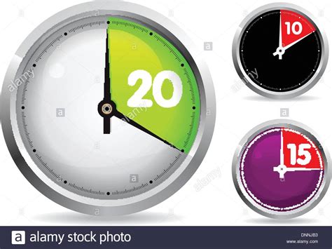 Countdown timer remaining or clock counter scoreboard with. Set of 10 and 20 minutes timer. Vector illustration. Easy ...