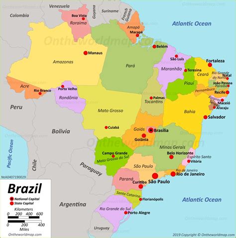 Brazil Political Map Pt Mapsof Net Gambaran