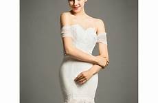 wedding sexy sweep appliques mermaid tulle shoulder train lace dress off gemgrace