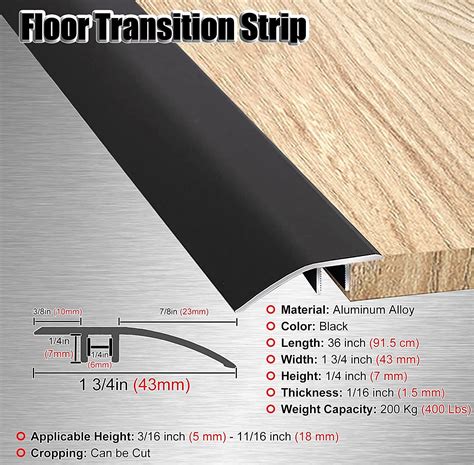 Buy Hrokz Aluminum Floor Transition Threshold Strip Wood To Tile 36