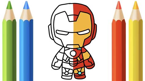 Menggambar Dan Mewarnai Karakter Iron Man Mudah Untuk Anak Anak Youtube