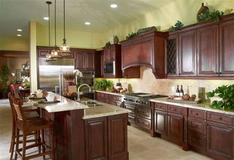 English kitchen, cherry wood cabinets with black glaze. 25 Cherry Wood Kitchens (Cabinet Designs & Ideas) - Designing Idea