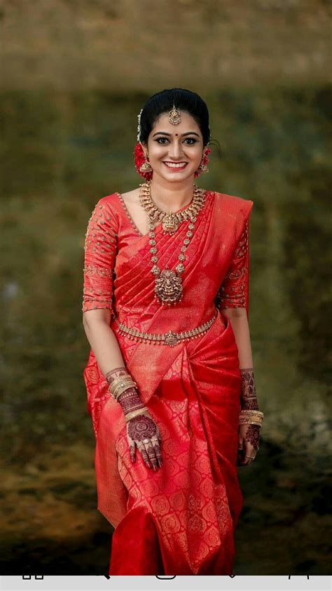 South Indian Wedding Saree Bridal Sarees South Indian Bridal Silk Saree Indian Bridal Fashion
