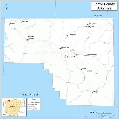 Map Of Carroll County Arkansas Where Is Located Cities Population