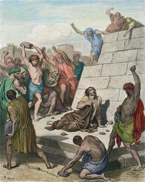 Martyrdom Of St Stephen Drawing By Gustave Dore