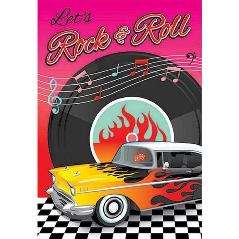 Rock N Roll Classic 50s Postcard Invitations Pack Of 8