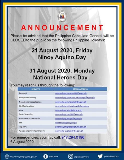 Holiday Announcement 21 And 31 August 2020 Philippine Consulate General