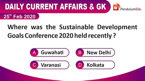 Daily Current Affairs And Gk Quiz 25 Feb 2020 Current Affairs Today