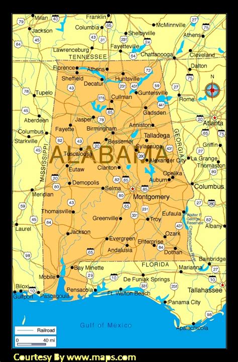Map Of Alabama Cities And Towns