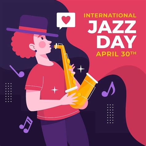 Dibujado A Mano Ilustración Del Día Internacional Del Jazz Vector Gratis