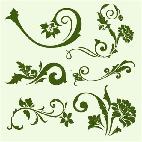 Flower And Leaf Ornamental Green Vector Free Download