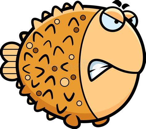 Angry Cartoon Pufferfish Stock Vector Illustration Of Pufferfish