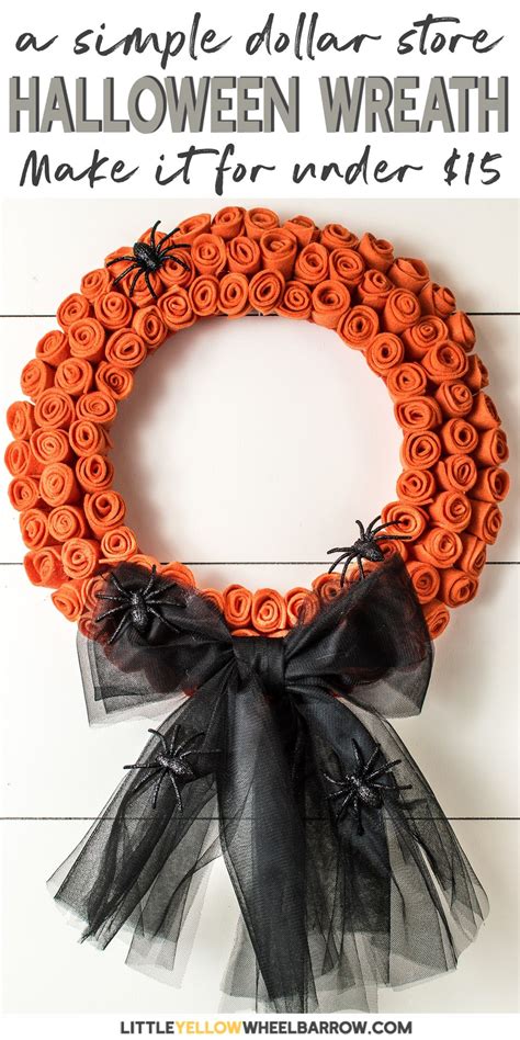 A Dollar Store Diy Halloween Wreath Only 1500 Diy Halloween