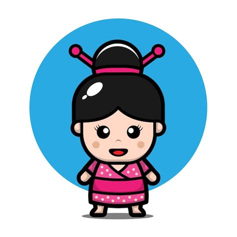 premium vector cute japanese girl cartoon character