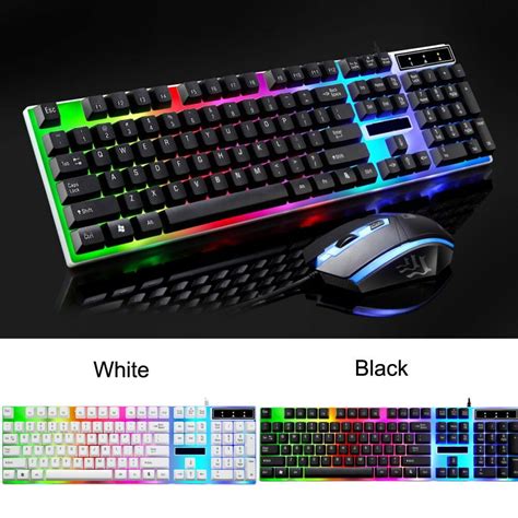 Colorful Led Gaming Keyboard Mouse Set G Backlit Usb Wired Touch Backlight Keyboard