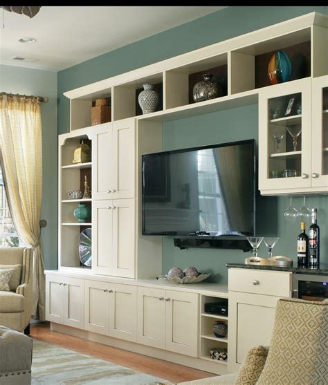 Living Room With A Built In Bar Wall Unit Decorating Ideas