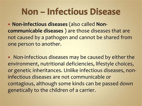 Ppt Infectious And Non Infectious Diseases Powerpoint Presentation Id