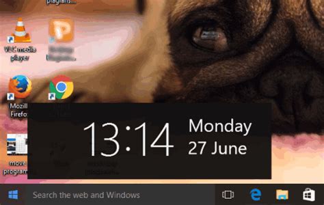 Show Windows 8 Like Floating Clock On Windows 10 Desktop