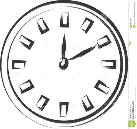 Clock sketch black on white | Clipart Panda - Free Clipart Images