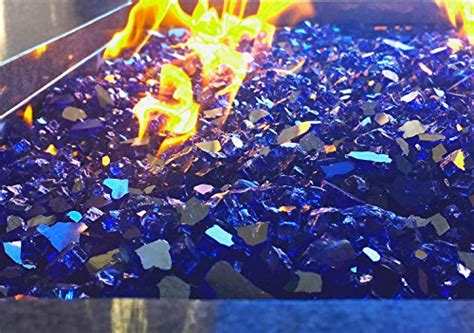 True Blue Reflective Fire Pit Fire Glass 10lbs 1 From Cosmopolitan Fire