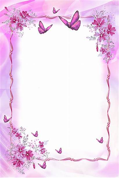 Transparent Pink Butterflies Frame Frames Yopriceville Border