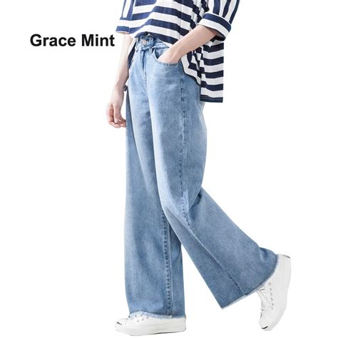 S Xxl Loose Jeans Women Fashion Tassel Bleached Wide Leg Jeans Summer