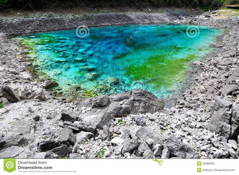 Five Color Pond At Jiuzhaigou Sichuan China Stock Photos Image