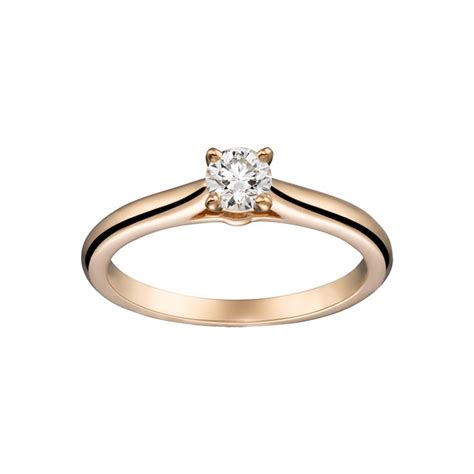 Solitaire Ring Engagement Rings Cartier Classic Diamond Ring Pink Gold Rings