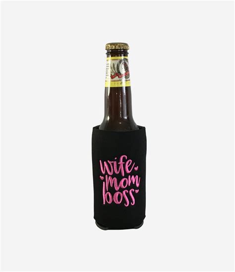 Wife Mom Boss Skinny Can Beer Bottle Cozies Skinny Can Etsy
