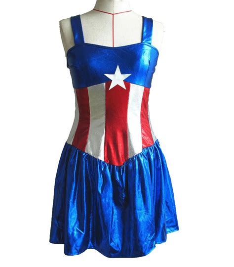 The Manles Women Captain America Cosplay Costumes Sexy Halloween Costume Superhero Dress Is Our