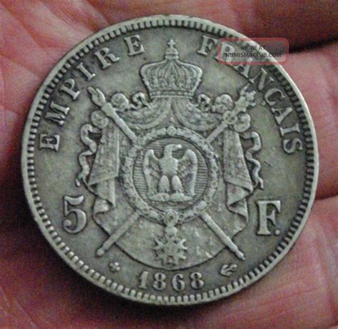 1868 France 5 Francs Silver Coin