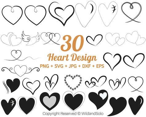 30 Heart Svg Bundle Heart Svg Hearts Svg Heart Clipart Valentines