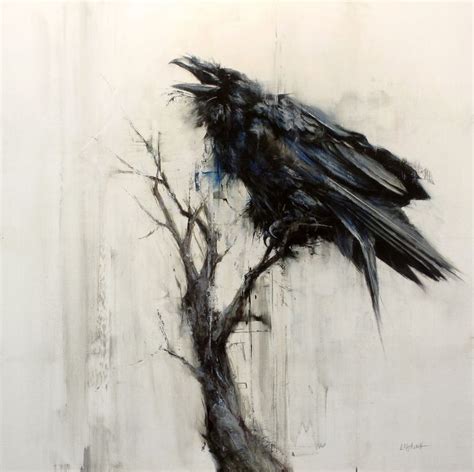 By Lindsey Kustusch Crow Painting Blackbird Art Crow Art