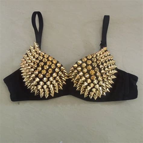 Silver Metal Studded Bra For Women High End Metal Spike Bra Etsy