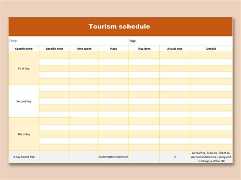 Excel Trip Planner Template