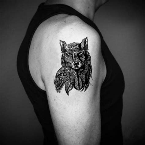 Tribal Wolf Pack Temporary Tattoo Sticker Ohmytat