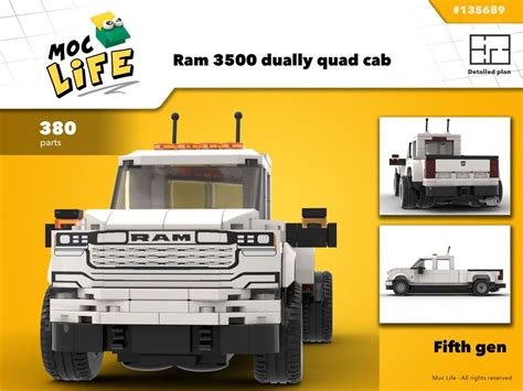 Lego Moc Ram 3500 Dually Quad Cab Fifth Gen By Moclife Rebrickable