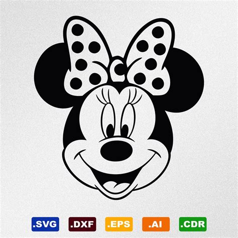 Minnie Mouse Silhouette Vector Svg And Png Digital Download Vector