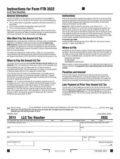 Instructions For Form Ft 3522 California Franchise Tax Board Fill Out