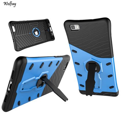 Wolfsay For Case Huawei P8 Lite Cover Soft Silicone Plastic Kickstand