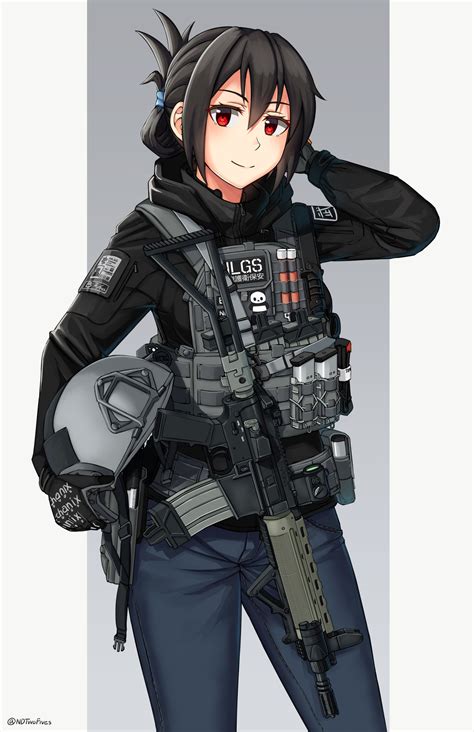 Rarts Tactical Anime Girl Original Character [digital Art By Ndtwofives] Tumblr Pics
