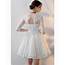 Pretty White Aline Short Homecoming Party Dress With Sleeves MXL86065 