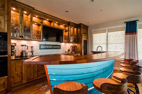 Custom Shiplap Boat Bar Obx Kitchen And Bar By Cozy Kitchens