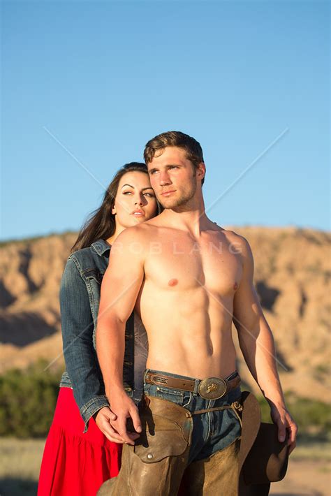 Hot Shirtless Cowboy With A Girl Outdoors Rob Lang Images