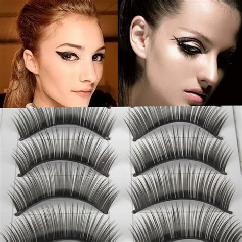 10 Pairs Natural Professional False Eyelashes Handmade Long Thick Black