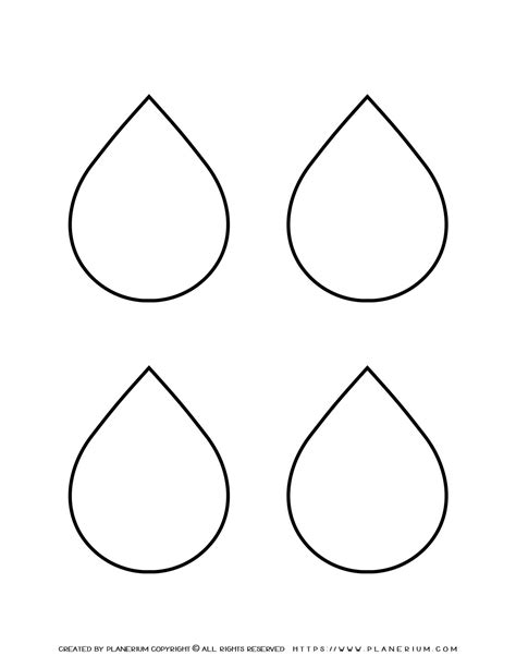 Water Drops Template Four Drops Free Printables Planerium