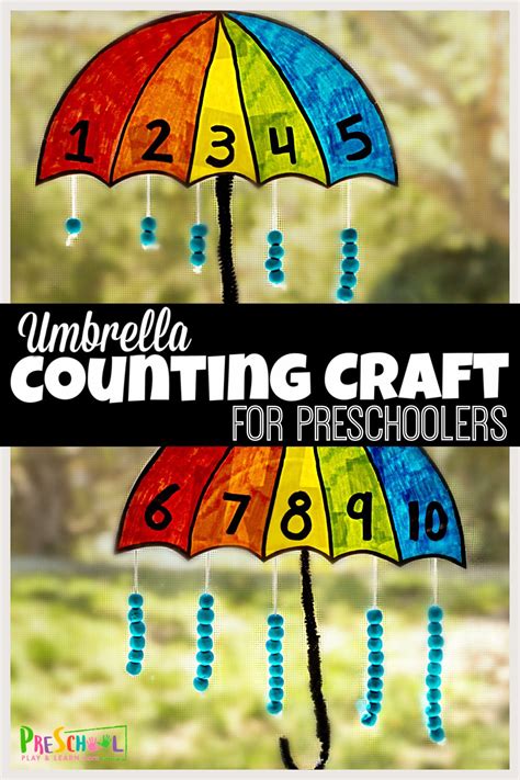 🌂 Free Printable Spring Umbrella Counting Crafts For Preschoolers